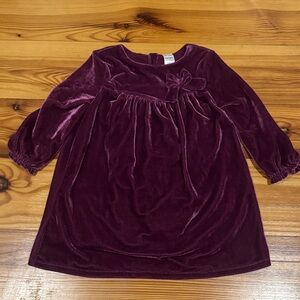 Carter's Velvet Kids Dress with Bow Rich Purple NWOT bloomers 18m maroon